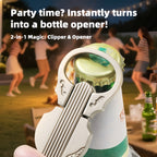 2-Piece Cello Stainless Steel Nail Clippers kit with 3x Magnifying Mirror, Splash-Proof with Nail Storage Box, Bottle Opener Function + Nano Glass Fil