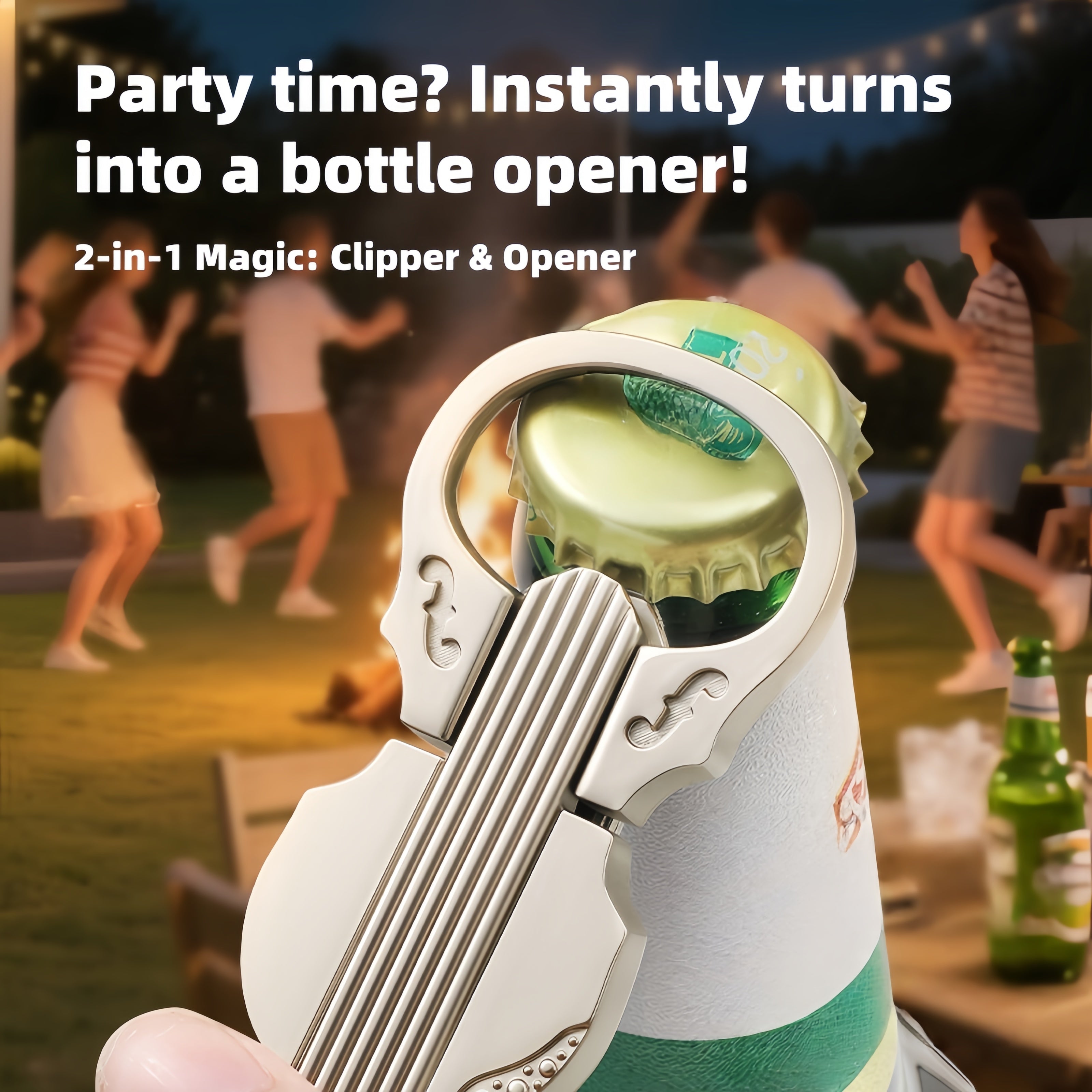 2-Piece Cello Stainless Steel Nail Clippers kit with 3x Magnifying Mirror, Splash-Proof with Nail Storage Box, Bottle Opener Function + Nano Glass Fil