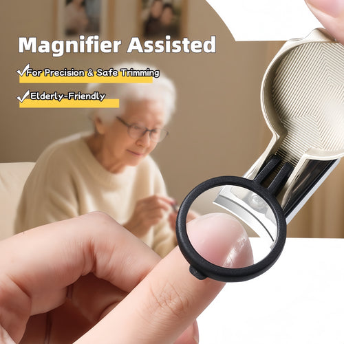 2-Piece Cello Stainless Steel Nail Clippers kit with 3x Magnifying Mirror, Splash-Proof with Nail Storage Box, Bottle Opener Function + Nano Glass Fil