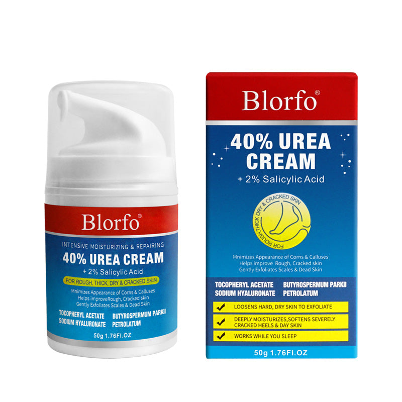 Blorfo 40% Urea Cream with 2% Salicylic Acid - Intensive Moisturizing & Exfoliating Formula for Calluses & Dry Skin - 3.52oz