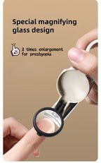 2-Piece Cello Stainless Steel Nail Clippers kit with 3x Magnifying Mirror, Splash-Proof with Nail Storage Box, Bottle Opener Function + Nano Glass Fil