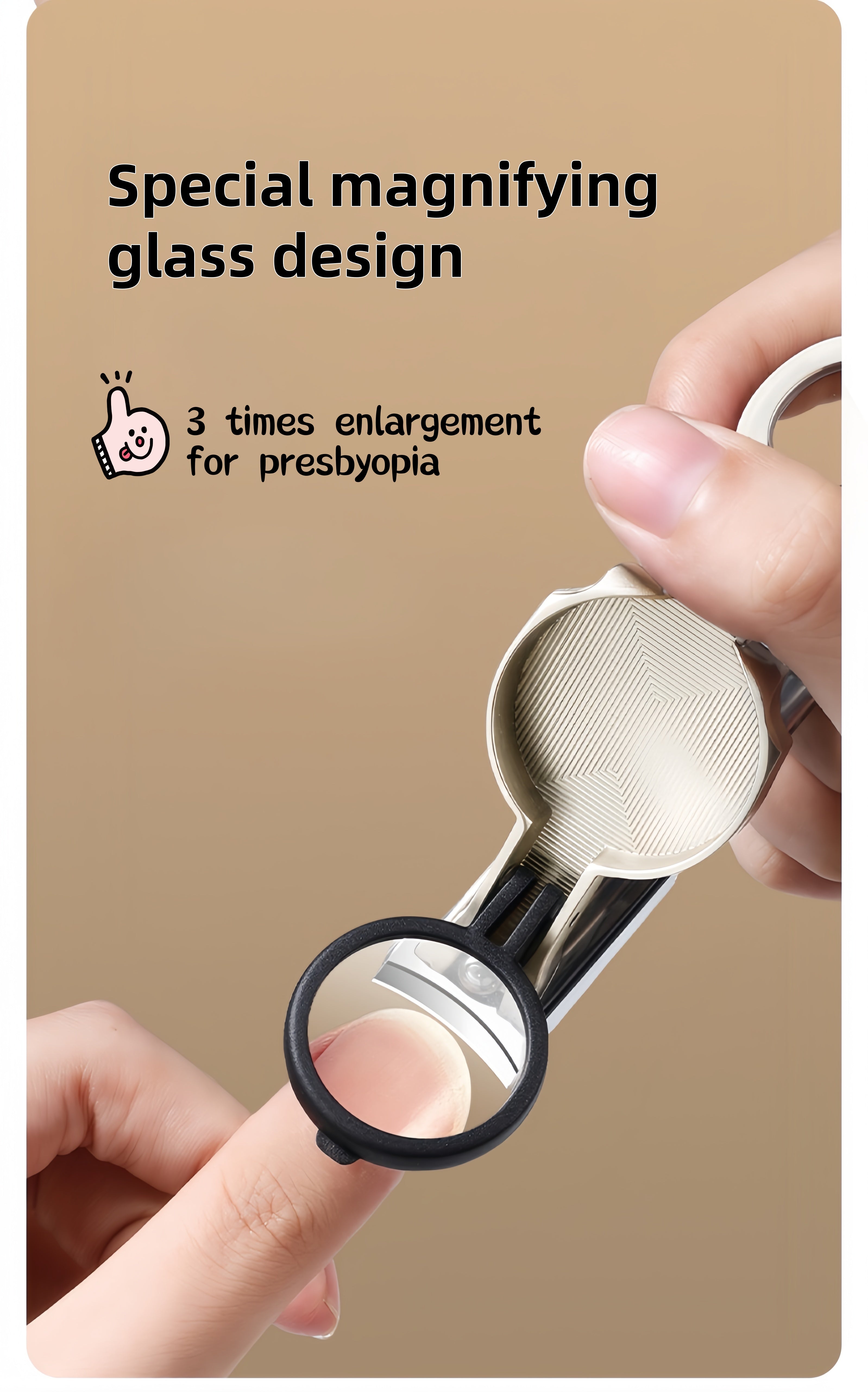 2-Piece Cello Stainless Steel Nail Clippers kit with 3x Magnifying Mirror, Splash-Proof with Nail Storage Box, Bottle Opener Function + Nano Glass Fil