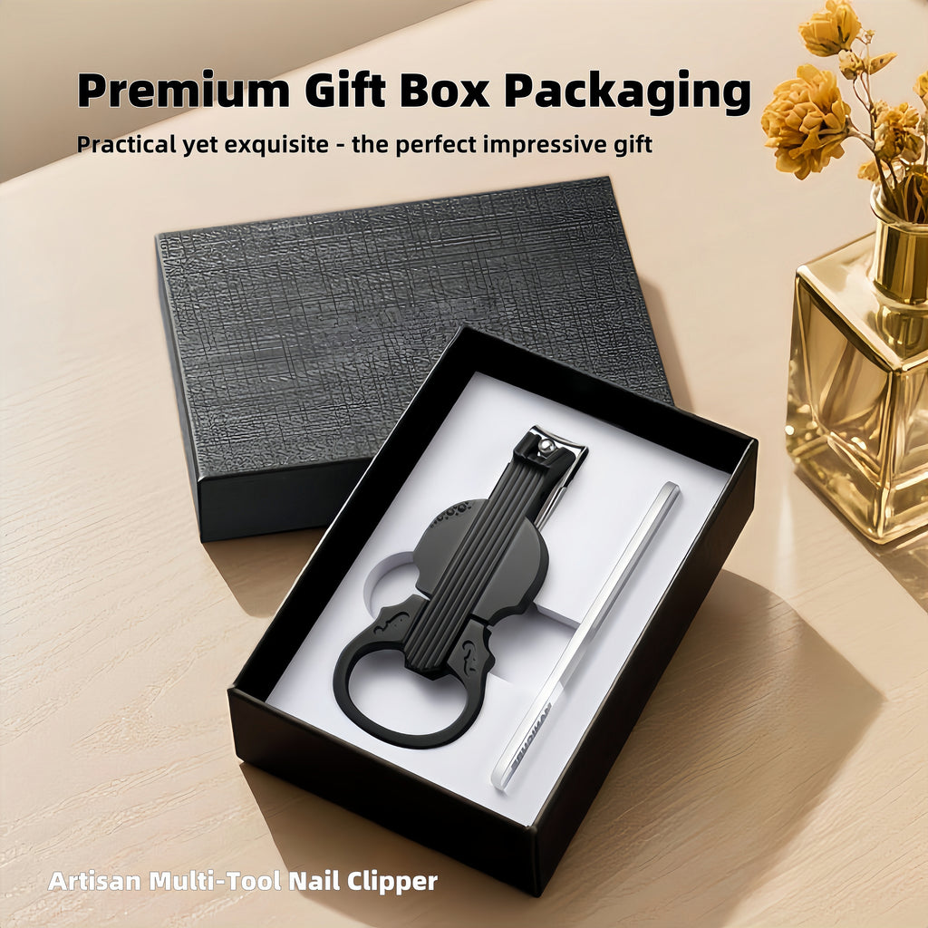 2-Piece Cello Stainless Steel Nail Clippers kit with 3x Magnifying Mirror, Splash-Proof with Nail Storage Box, Bottle Opener Function + Nano Glass Fil