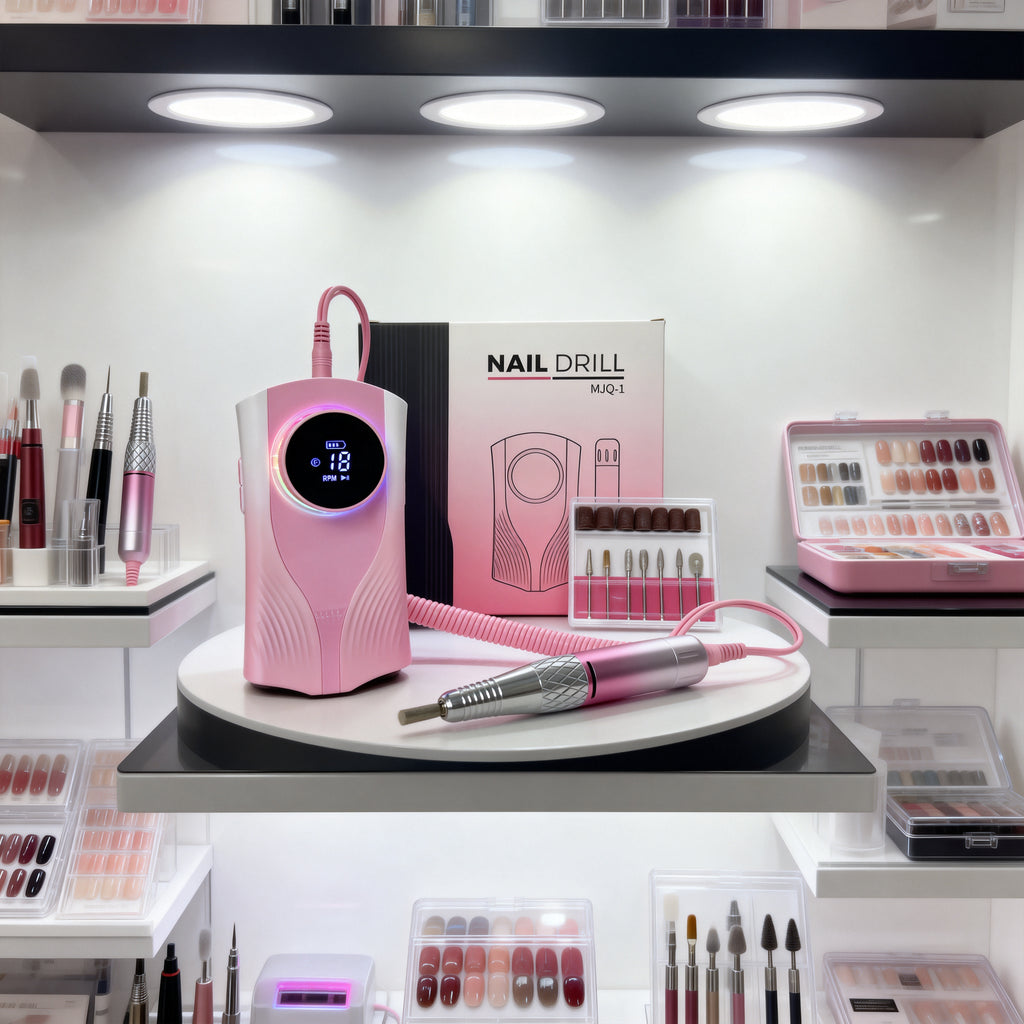 Professional Nail Drill for Perfect Nails 30K RPM,45 Adjustable Speeds, 6 Bits & Bands | Portable,Rechargeable, Low Noise |Salon-Quality Acrylic& Gel Nail Kit, Pink