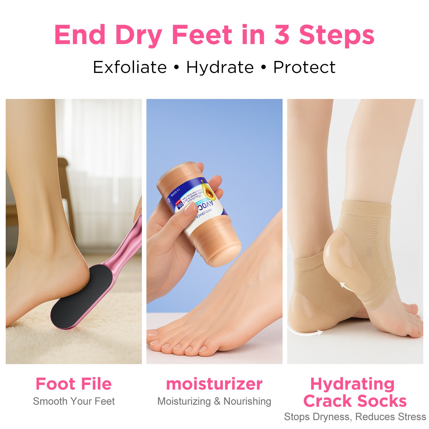 Washable & Reusable Pedicure Kit Hard Skin Remover Nano Glass Foot File - Foot CallusRemover, Durable Foot Scrubber, Dead SkinRemover, Hygienic Pedicure Tool, Long Lasting Foot Buffer, Soft Smooth Feet  Pink