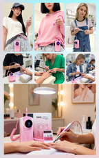 Professional Nail Drill for Perfect Nails 30K RPM,45 Adjustable Speeds, 6 Bits & Bands | Portable,Rechargeable, Low Noise |Salon-Quality Acrylic& Gel Nail Kit, Pink