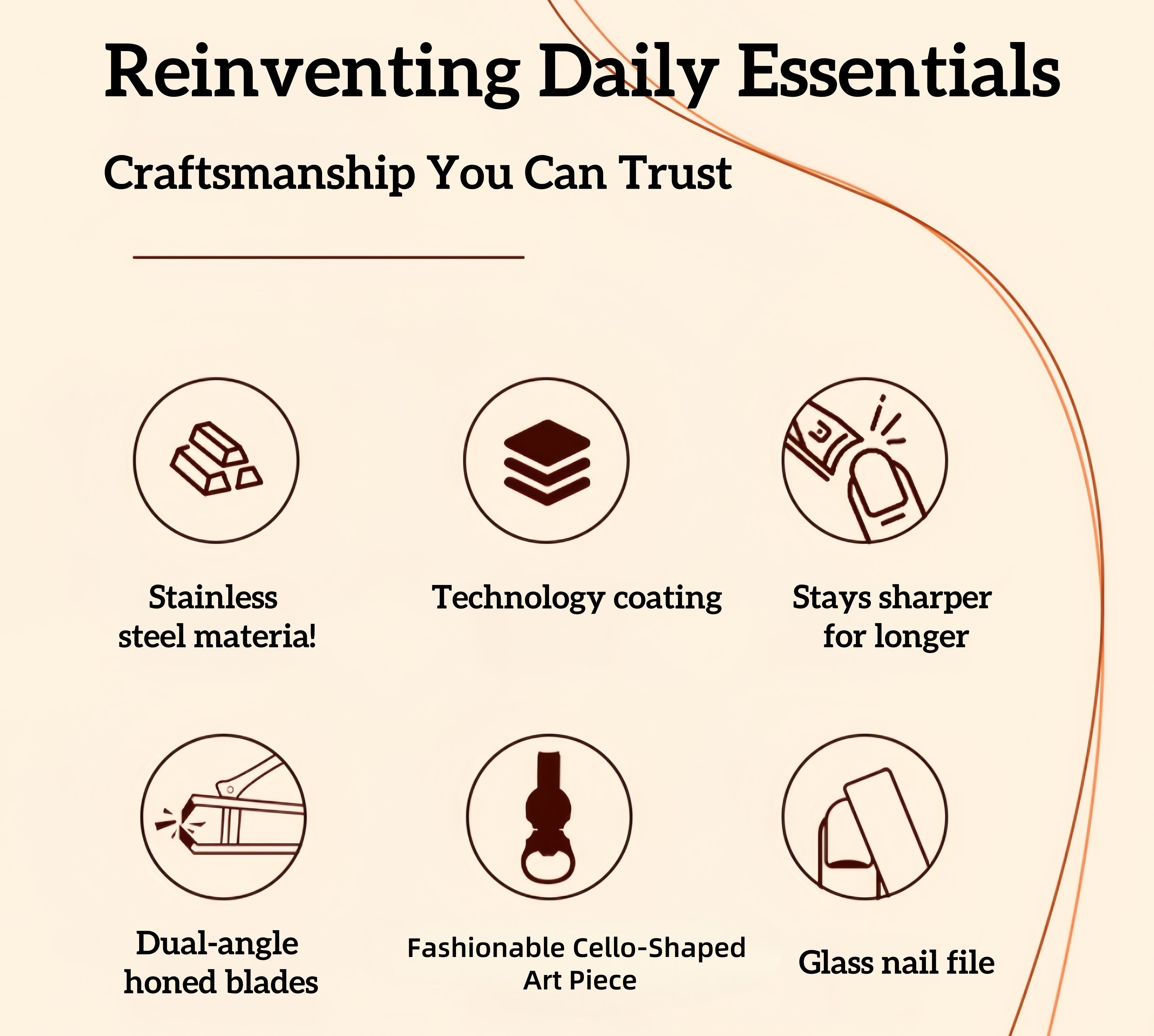 2-Piece Cello Stainless Steel Nail Clippers kit with 3x Magnifying Mirror, Splash-Proof with Nail Storage Box, Bottle Opener Function + Nano Glass Fil