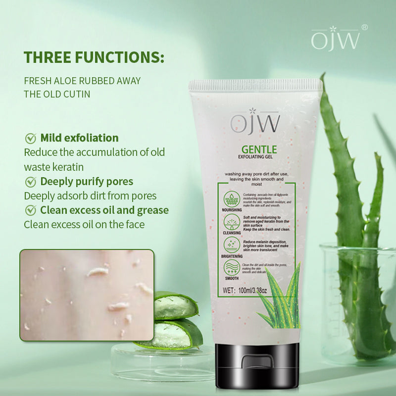 Deep Clean Pores & Brighten Skin! OJW Gentle Exfoliator with Shea Butter  For Face/Body, 3.38oz