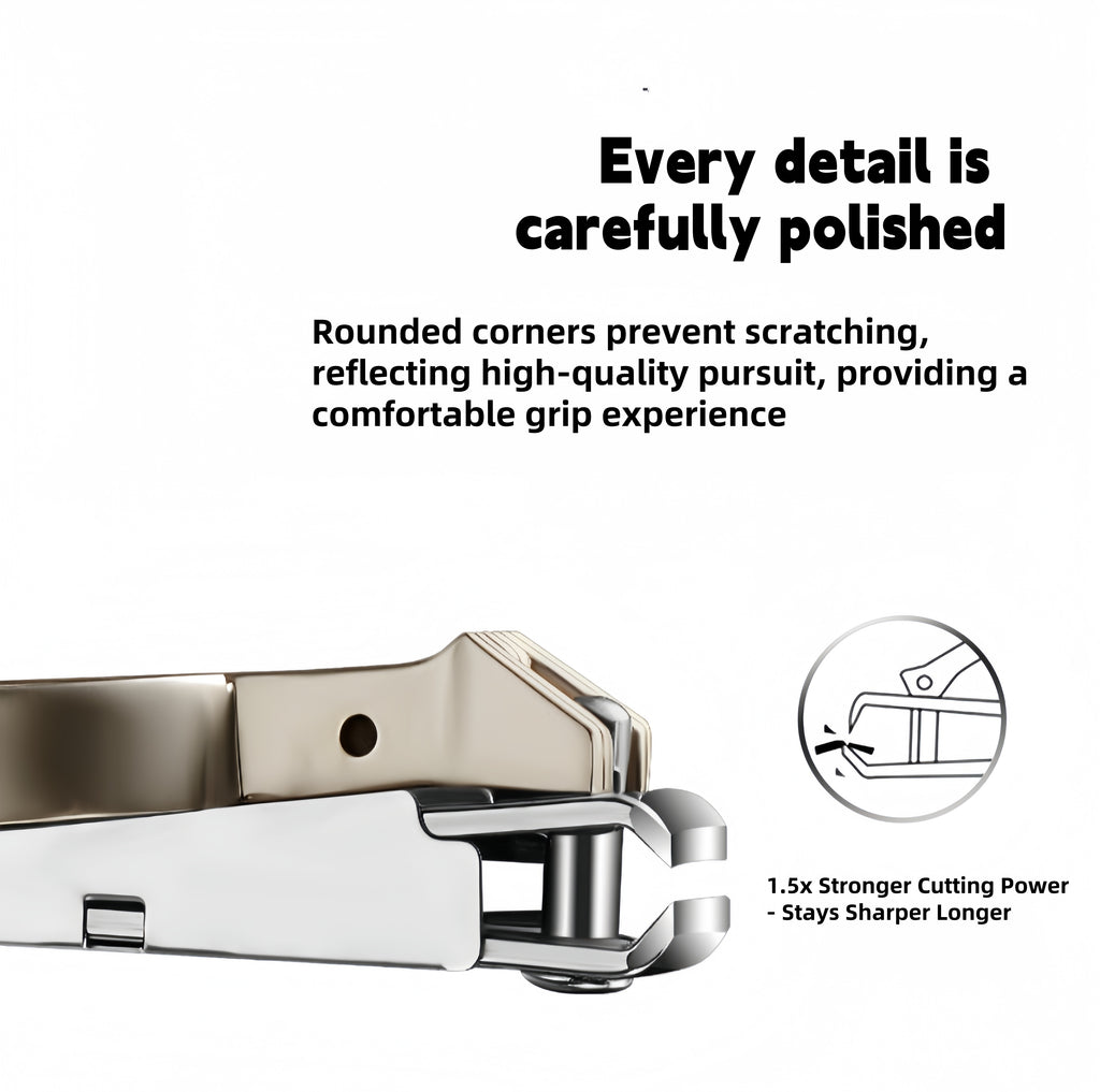 2-Piece Cello Stainless Steel Nail Clippers kit with 3x Magnifying Mirror, Splash-Proof with Nail Storage Box, Bottle Opener Function + Nano Glass Fil