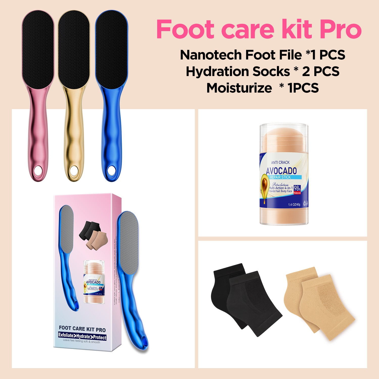 Washable & Reusable Pedicure Kit Hard Skin Remover Nano Glass Foot File - Foot CallusRemover, Durable Foot Scrubber, Dead SkinRemover, Hygienic Pedicure Tool, Long Lasting Foot Buffer, Soft Smooth Feet  Pink