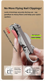 2-Piece Cello Stainless Steel Nail Clippers kit with 3x Magnifying Mirror, Splash-Proof with Nail Storage Box, Bottle Opener Function + Nano Glass Fil