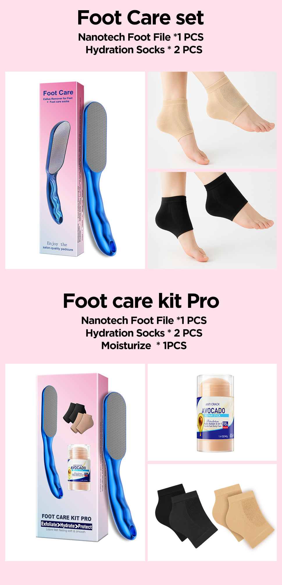 Washable & Reusable Pedicure Kit Hard Skin Remover Nano Glass Foot File - Foot CallusRemover, Durable Foot Scrubber, Dead SkinRemover, Hygienic Pedicure Tool, Long Lasting Foot Buffer, Soft Smooth Feet  Pink