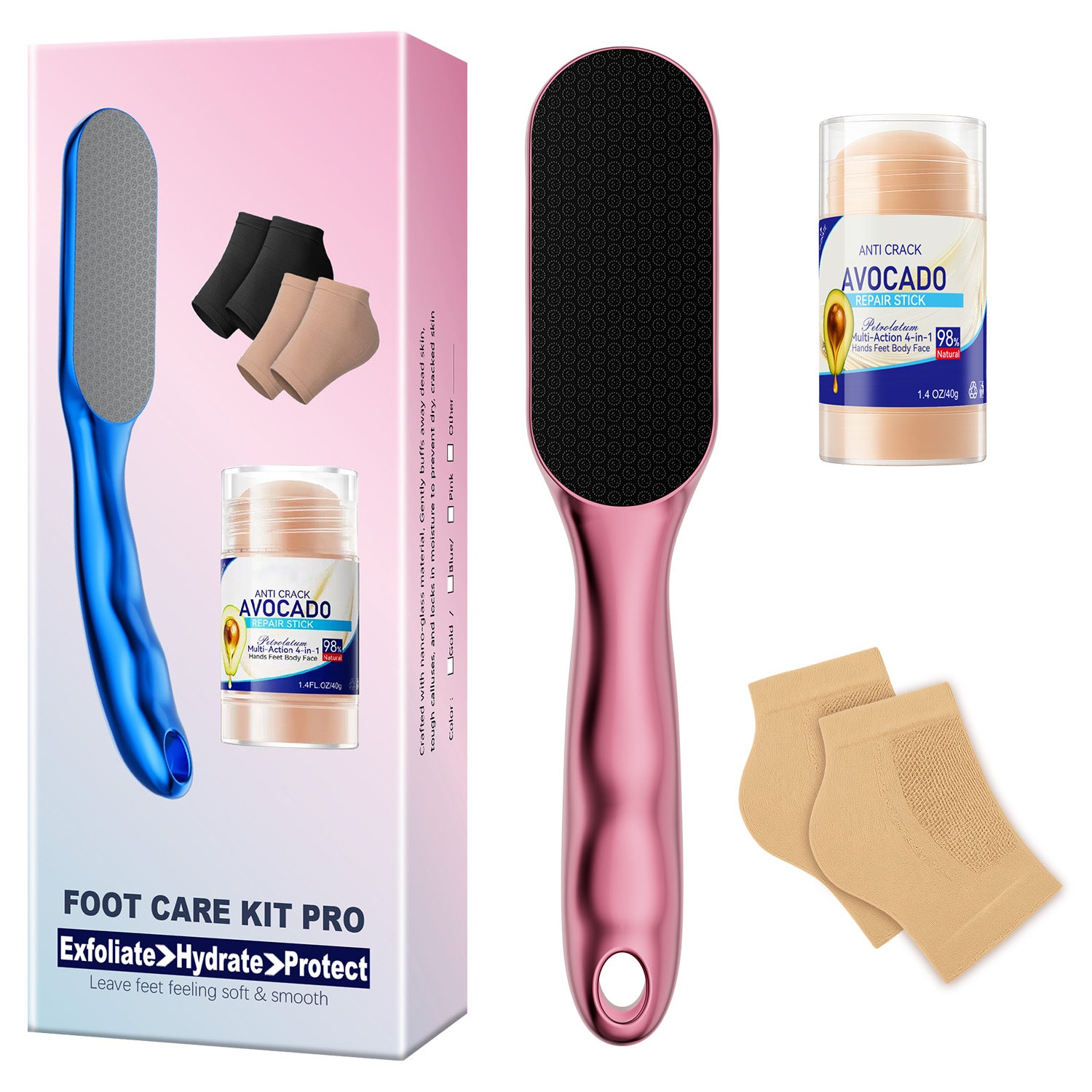 Washable & Reusable Pedicure Kit Hard Skin Remover Nano Glass Foot File - Foot CallusRemover, Durable Foot Scrubber, Dead SkinRemover, Hygienic Pedicure Tool, Long Lasting Foot Buffer, Soft Smooth Feet  Pink